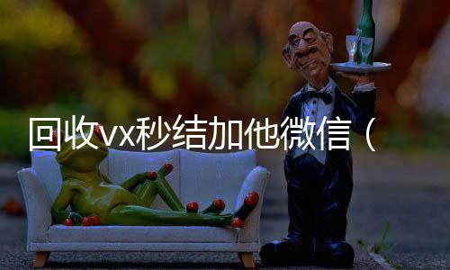 回收vx秒结加他24小时收vx秒结微信（回收vx秒结一般什么价格）